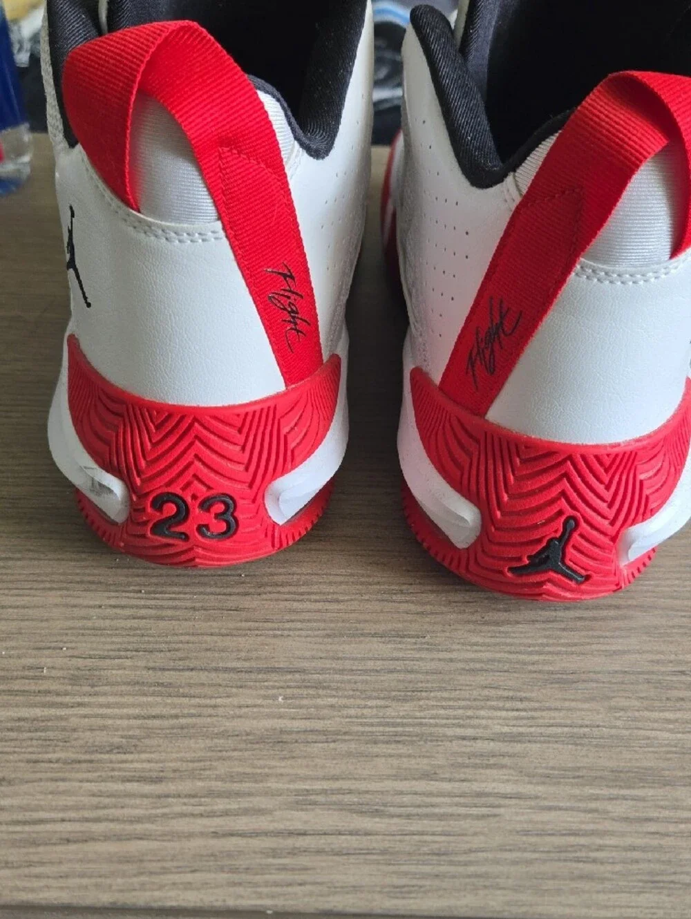 Jordan Men’s White and Red High Top Basketball Sneakers